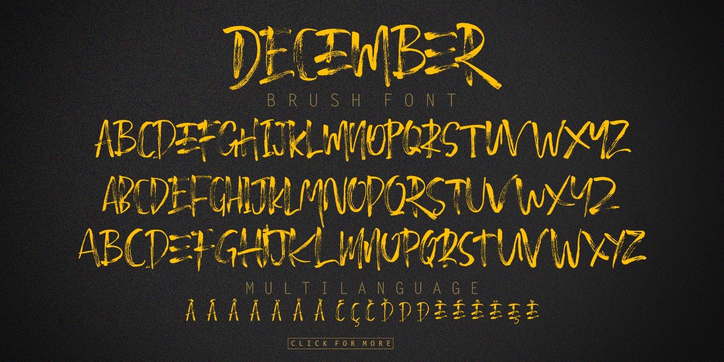 Beispiel einer December Brush Swash-Schriftart